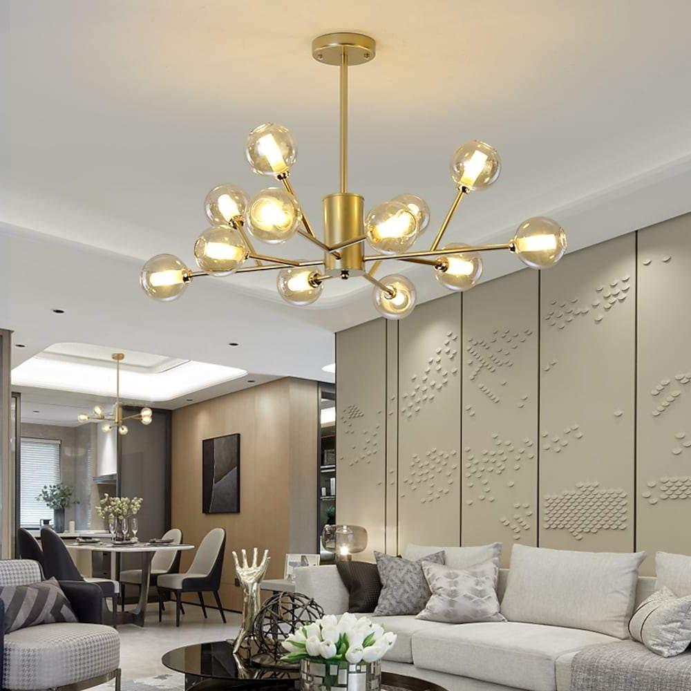 12-Bulb Glass Sputnik LED Nordic Island Pendant Light