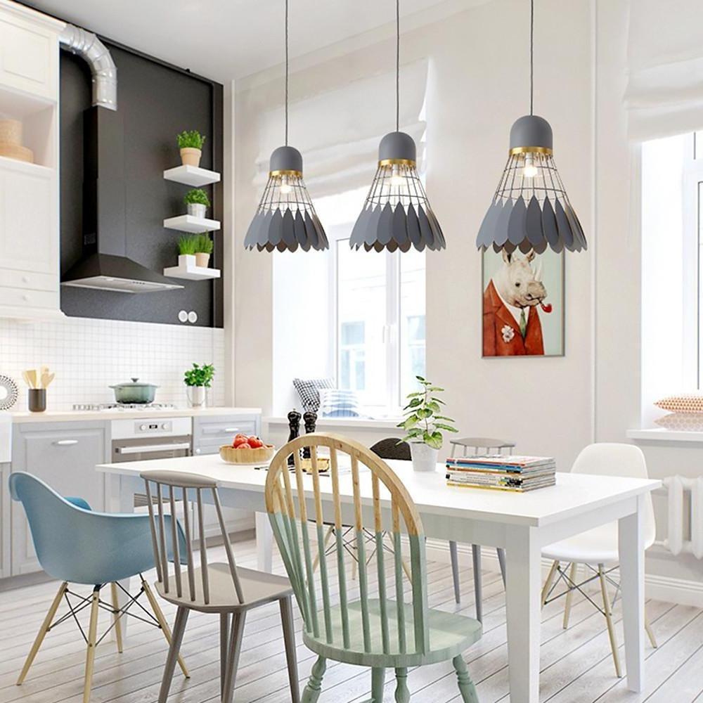 1-Bulb Industrial Metal Mini Geometric Kitchen Pendant