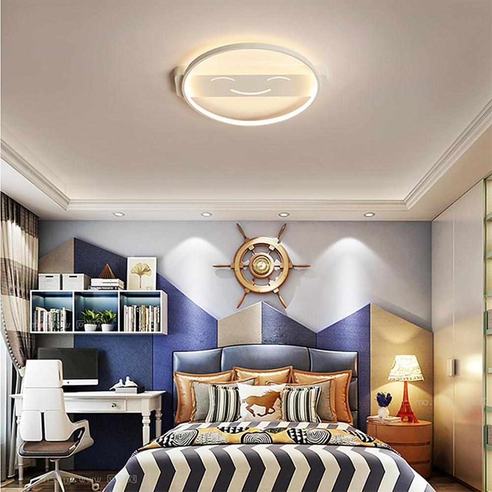 Circle Shaped Flush Mount Ceiling Light Face Metal Light 1 Light-Lighom