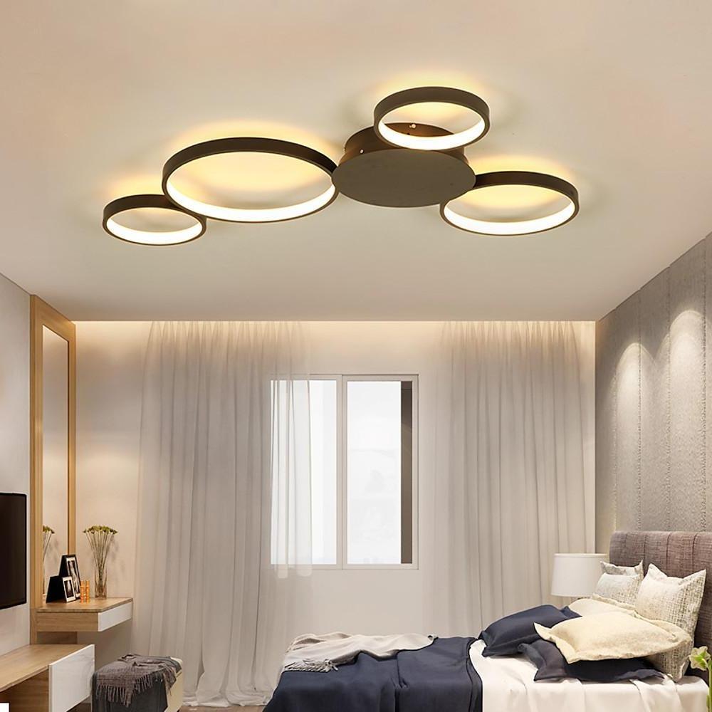 4 Circle Modern Silica Gel LED Flush Mount Ceiling Light for Living Room-Lighom