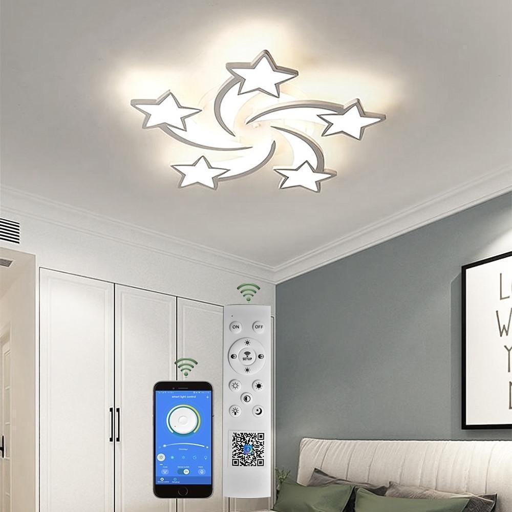 Celestial Shooting Dimmable White Flush Mount