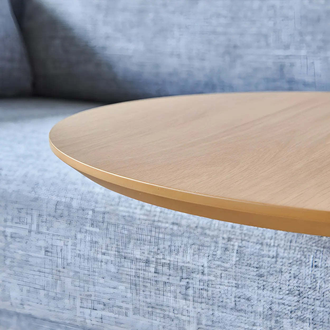 Z-Shaped Walnut Round Wood Side Table