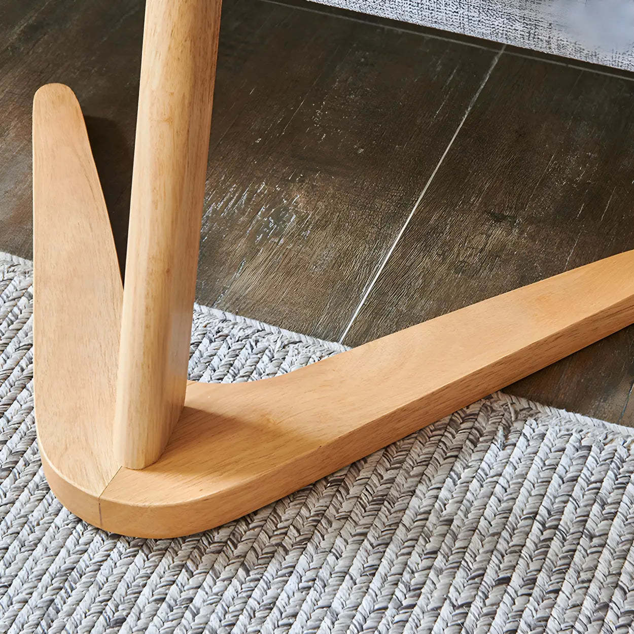 Z-Shaped Walnut Round Wood Side Table