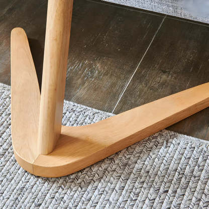 Z-Shaped Walnut Round Wood Side Table