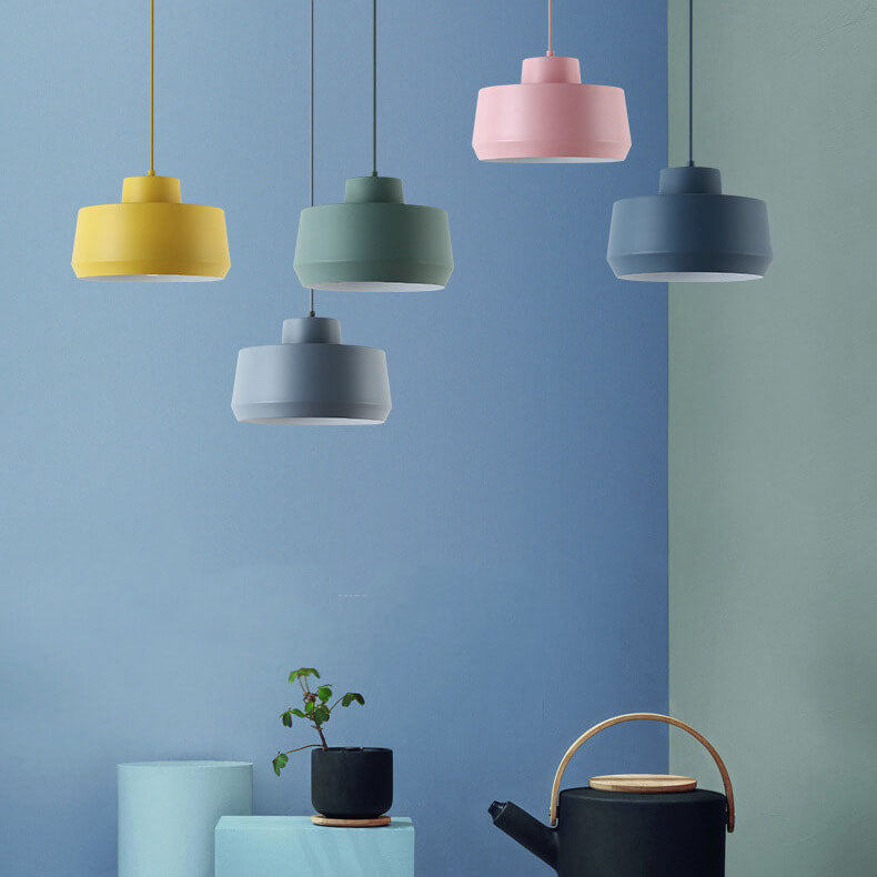 Lighom creative candy jar gray pendant lighting in aluminum — Pink / 220V-240V (UK/AU)