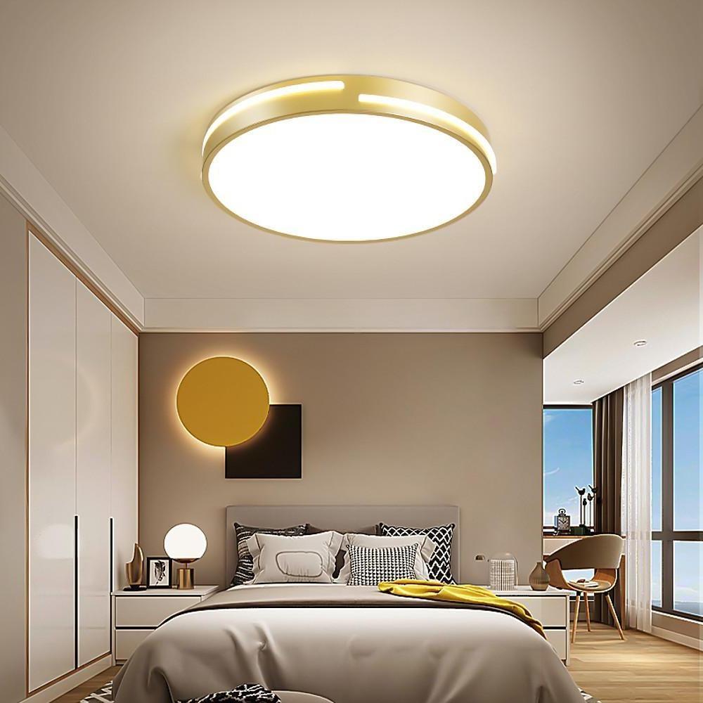 Modern round flush mount lighting in synthetic — 12" / Cool White (6000K)