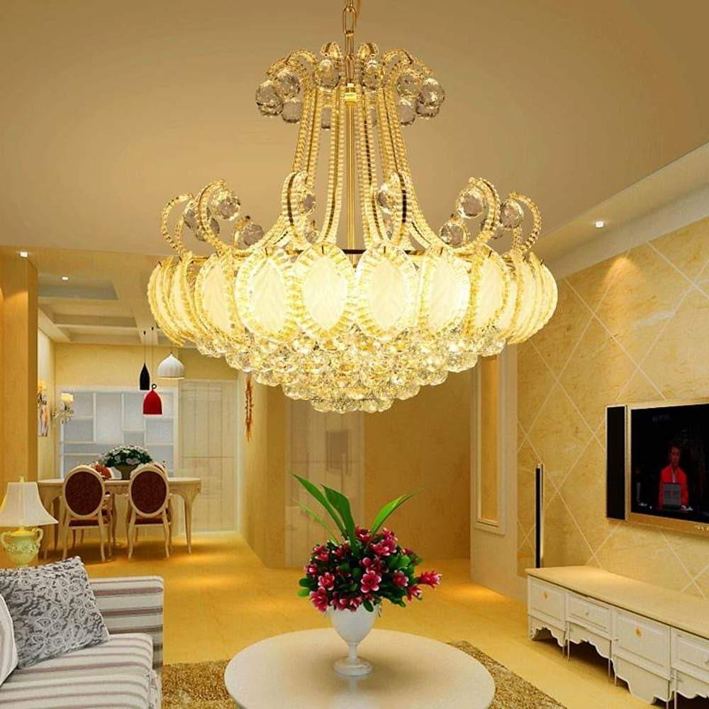 8-light Modern Gold/Silver Vintage Crystal Chandeliers For Living Room-Lighom
