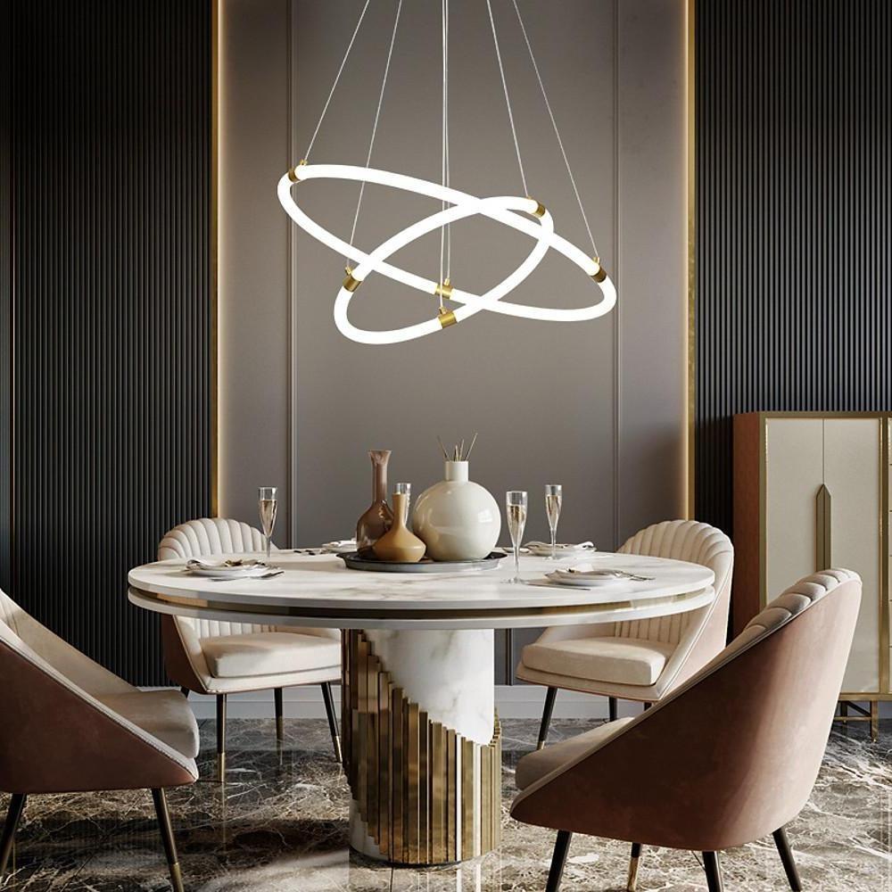 Surround Circle LED Chandelier: 2/3-Light, 4000K, Acrylic-Lighom