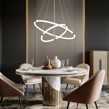 Surround Circle LED Chandelier: 2/3-Light, 4000K, Acrylic-Lighom