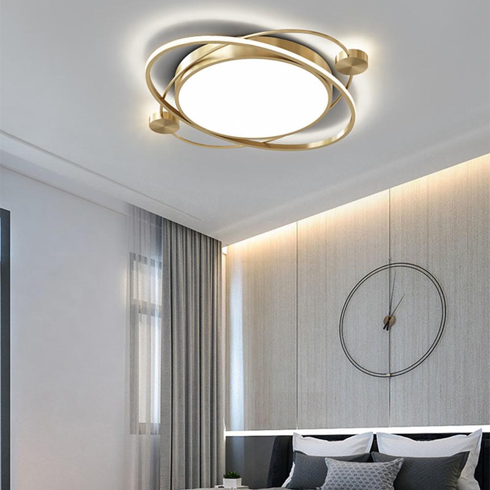 Nordic circular black synthetic flush mount lighting, Lighom — Matte Black / Cool White (6000K)
