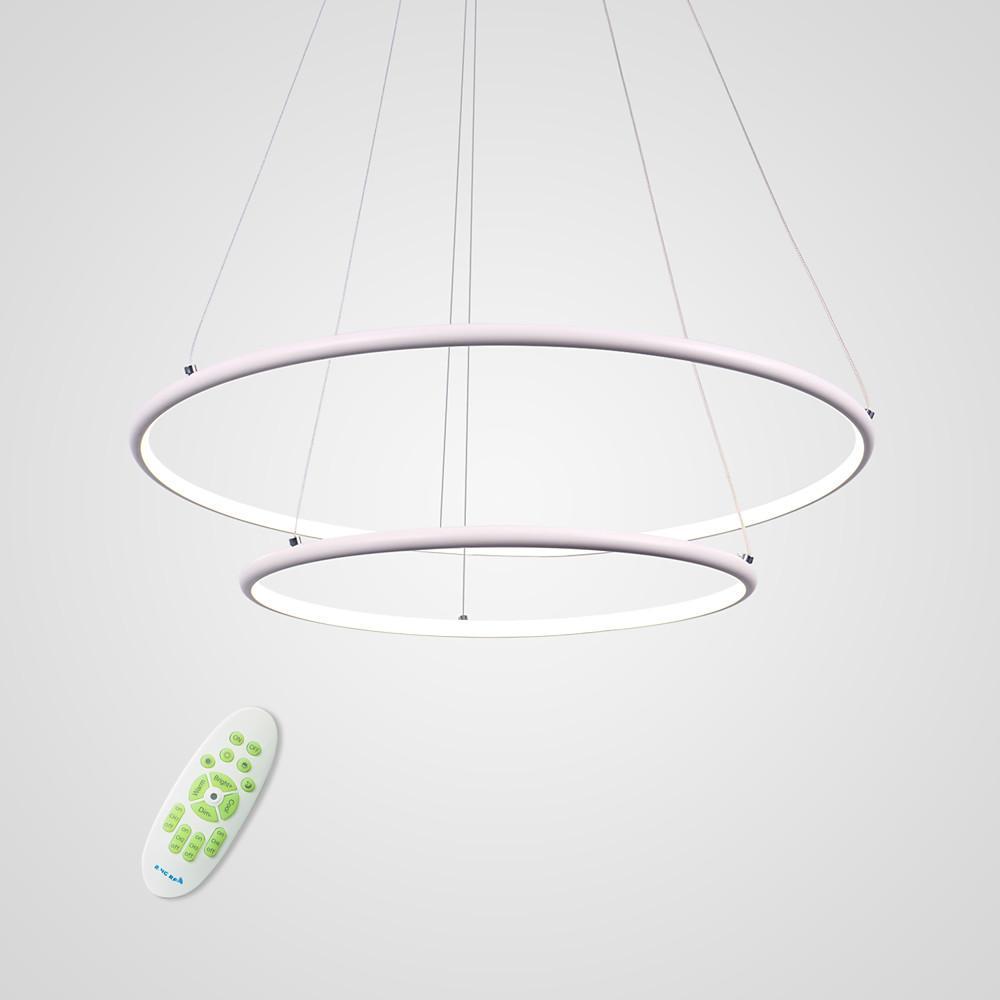 Modern LED Minimalist 2-Ring Geometric Adjustable Chandelier