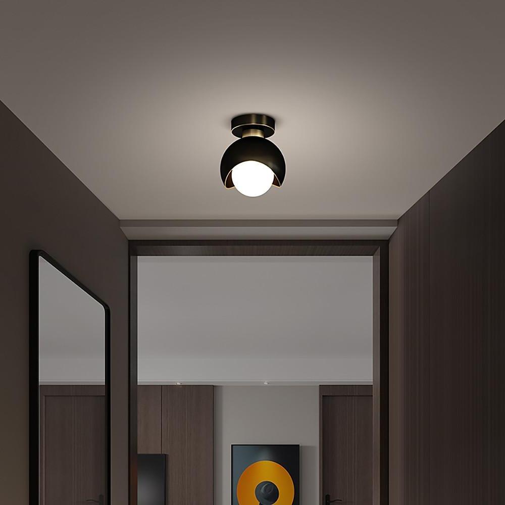6" LED 1-Light Globe Nordic Copper Small Flush Mount Light