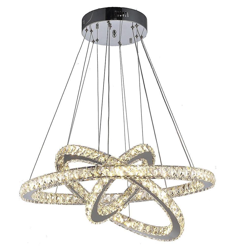 Interwoven Geometrical Circle Crystal Chandeliers for Living Room-Lighom