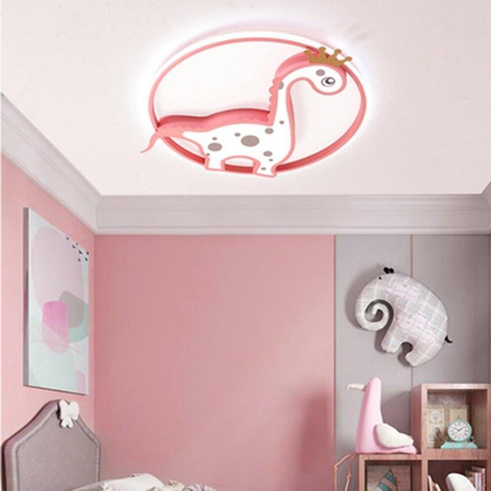 Circle Dinosaur Novelty LED Flush Mount Ceiling Light Baby Kids Lights for Bedroom-Lighom