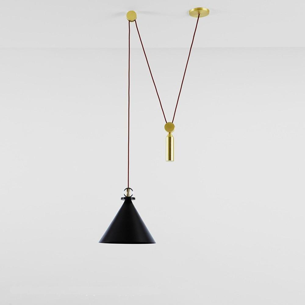 Electroplated metal Conical Adjustable Linear LED Modern Pendant Lighting-Lighom