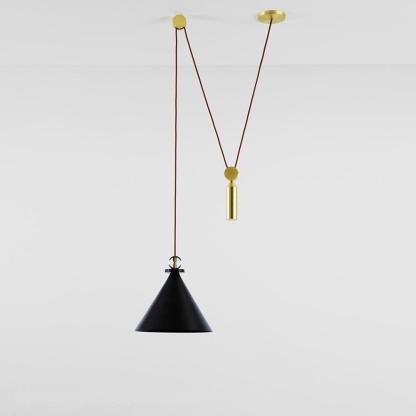 Electroplated metal Conical Adjustable Linear LED Modern Pendant Lighting-Lighom