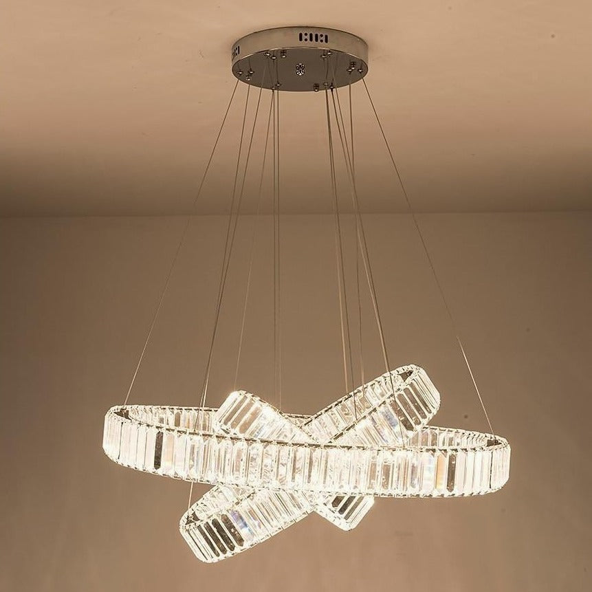 Chrome Crystal 3-Tier Pendant Light Modern Chandelier-Lighom