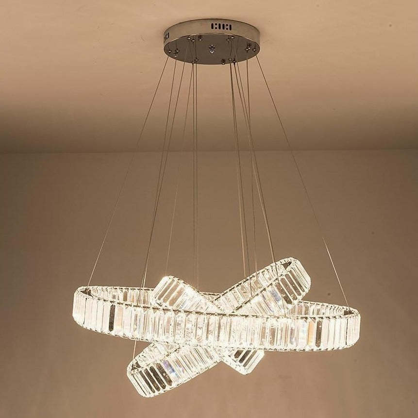 Chrome Crystal 3-Tier Pendant Light Modern Chandelier-Lighom