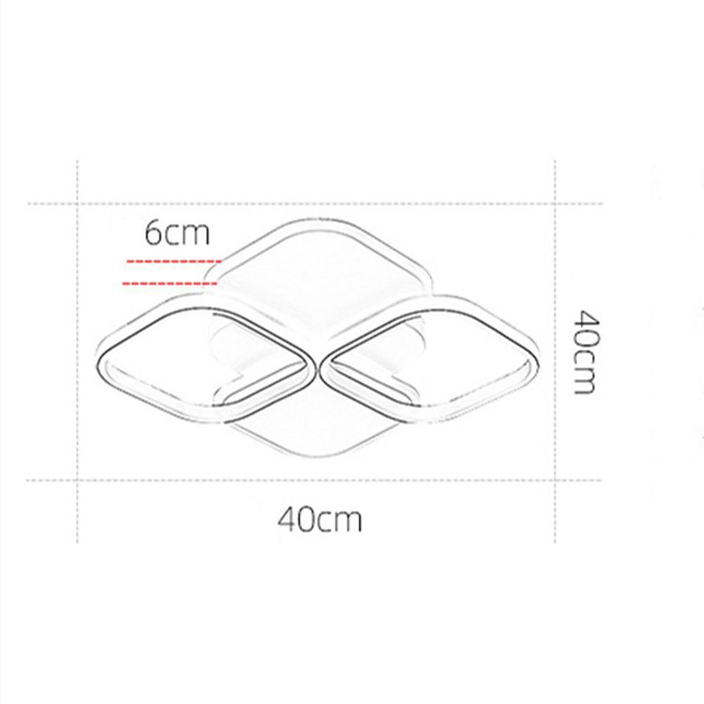 Overlapping Squares LED Modern Ceiling Light Flush Mount Lighting-Lighom