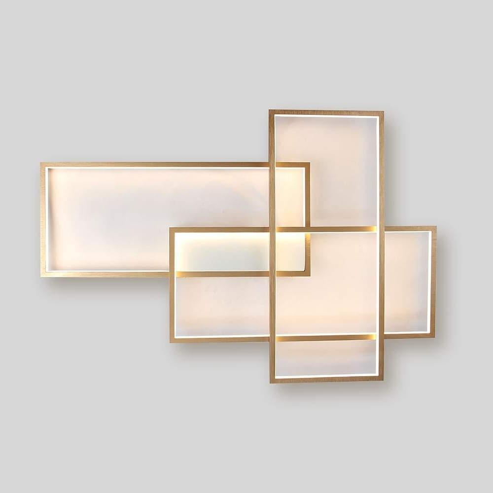 Rectangular Hybrid Modern Flush Mount Ceiling Light With 1 Central LED Light-Lighom