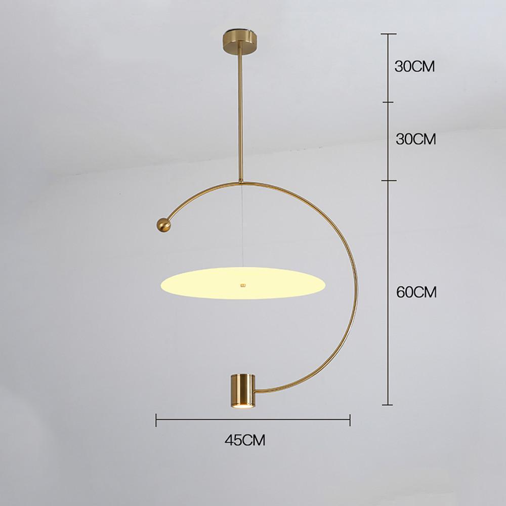 Electroplated Metal Semi Circular LED Gold Nordic Pendant Lighting-Lighom