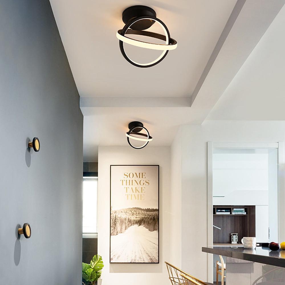Circle Black Modern LED Flush Mount