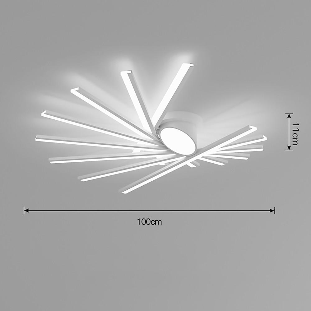 Creative Linear Oval Sticks LED White Modern Flush Mount Ceiling Light-Lighom