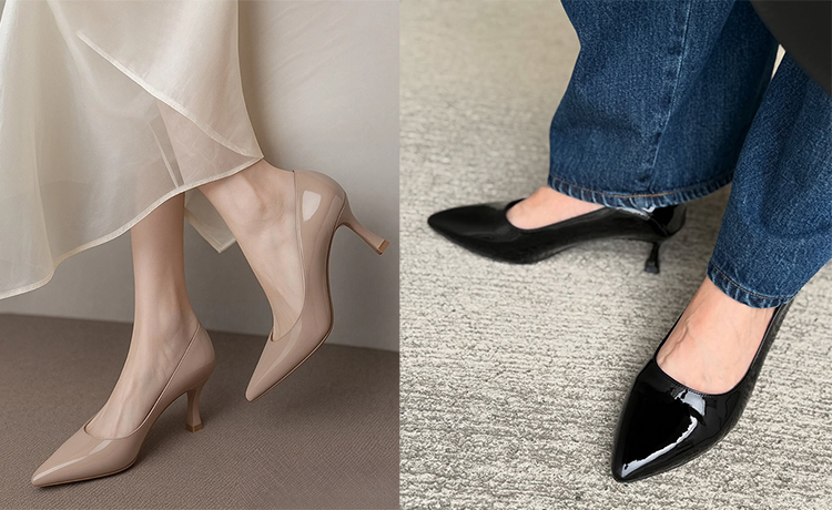 美脚見え5.5cmヒールパンプス