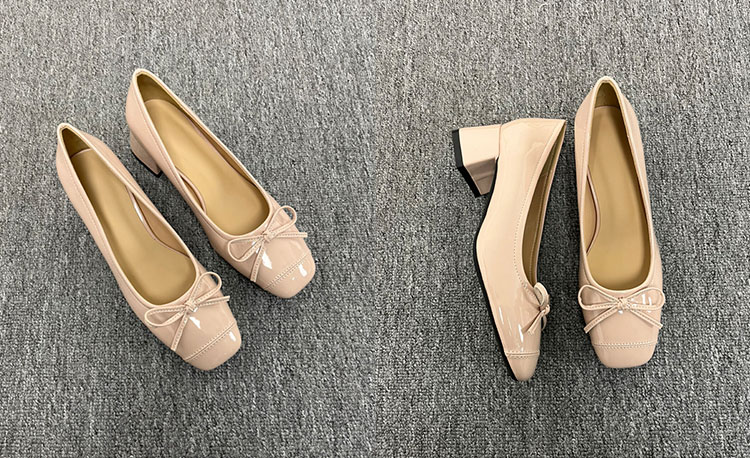 歩きやすい5cmヒール リボンデザインパンプス