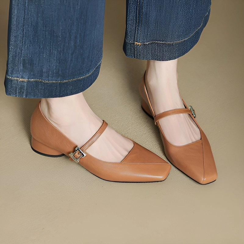 KENPOGENブラウン本革パンプスのイメージ図