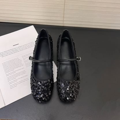 グリッターツイード インヒール内蔵メリージェーン