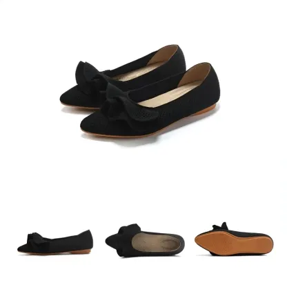 【大人可愛いフリル】KENPOGEN ニットパンプス ぺたんこ靴 スクエアトゥ 柔らかい 伸縮性 走れる 全十色展開 通勤 お出かけ