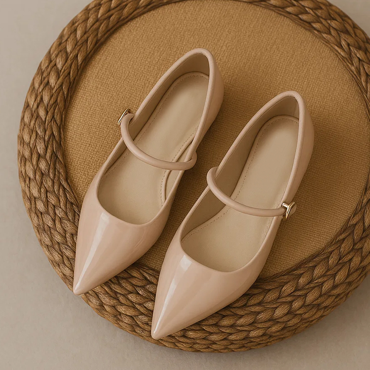 小さいサイズ お洒落メリージェーン靴  インヒール 8cmUP  脚長効果抜群　グレー