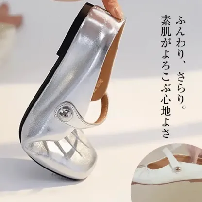 KENPOGEN ミュール インヒールパンプス 5cmUP ストラップ ギャザー やわらかい 痛くない