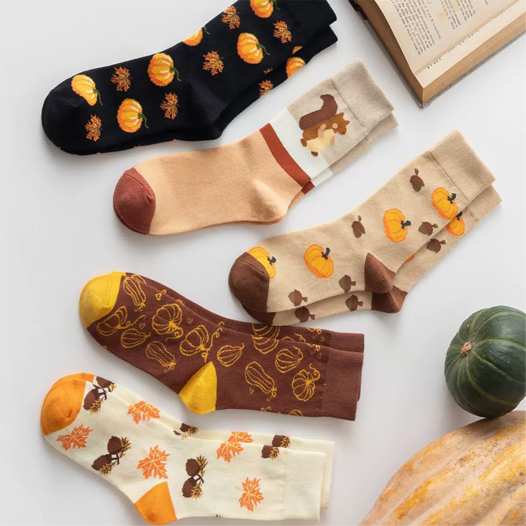 KENPOGEN 靴下 ハロウィン柄 ソックス  5足セット 柔らかい カジュアル