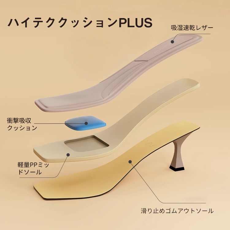 KENPOGEN メリージェーンパンプス スクエアトゥ 6cmUP フレンチヒール ベルト付き フィット感 通勤 オフィス