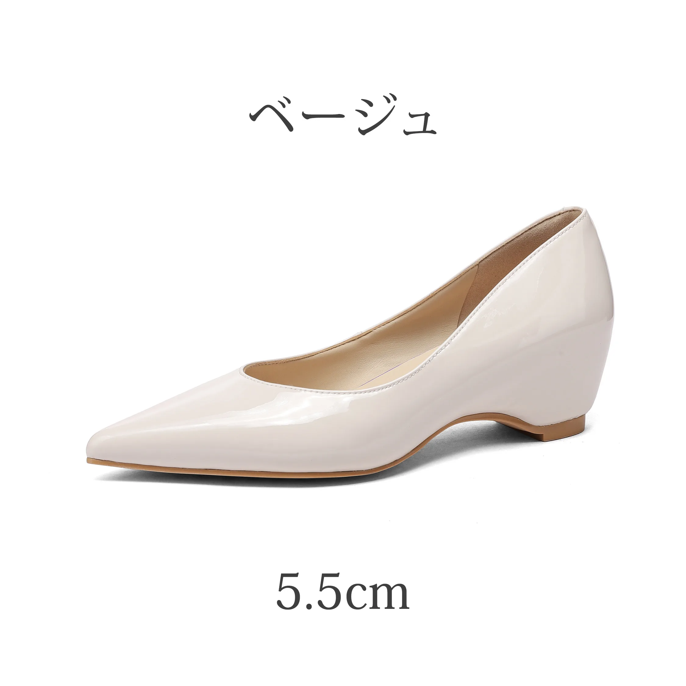 【安心な撥水加工】KENPOGEN インヒールパンプス レディース 本革素材 選べるヒール高 3.5cm 5.5cm エナメル 美脚効果 走れる 通勤 フォーマル