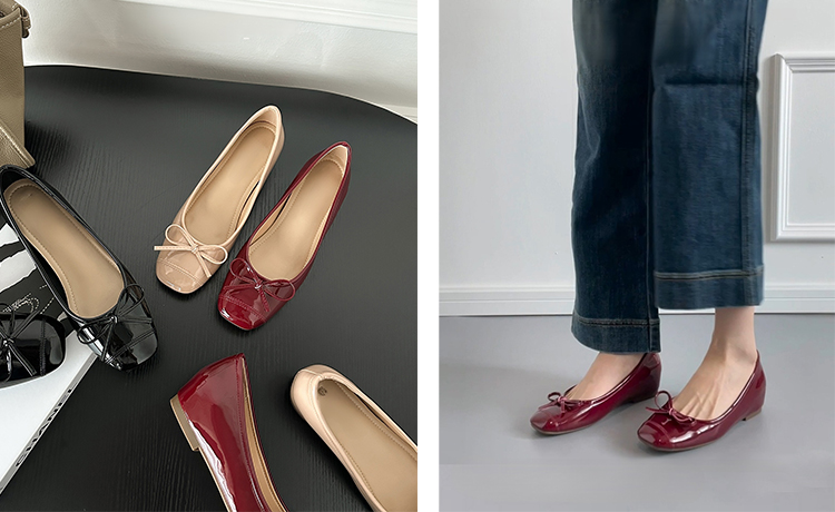 スクエアトゥバレエシューズ