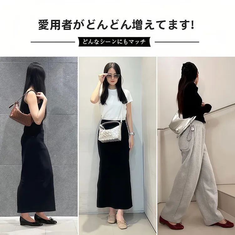 KENPOGEN バレエシューズ エナメルパンプス インヒール5cmUP リボン 晴雨兼用 柔らか