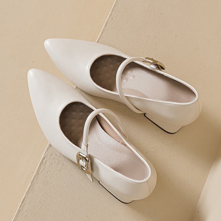 KENPOGEN ポインテッドトゥ パンプス メリージェーン靴 7cmUP 柔らか 疲れにくい