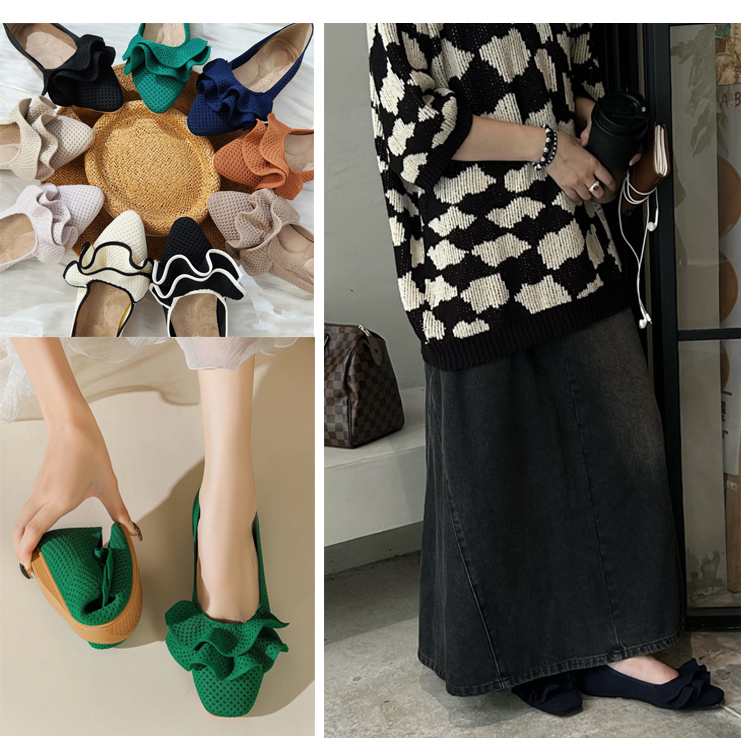 【洗える】ストレスフリーなニットパンプス