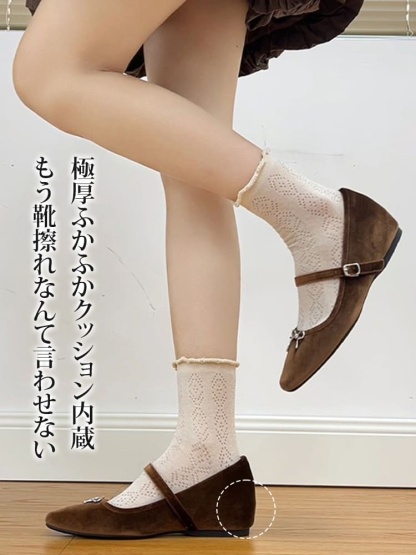 クラシカルリボン インヒールベロアメリージェーン