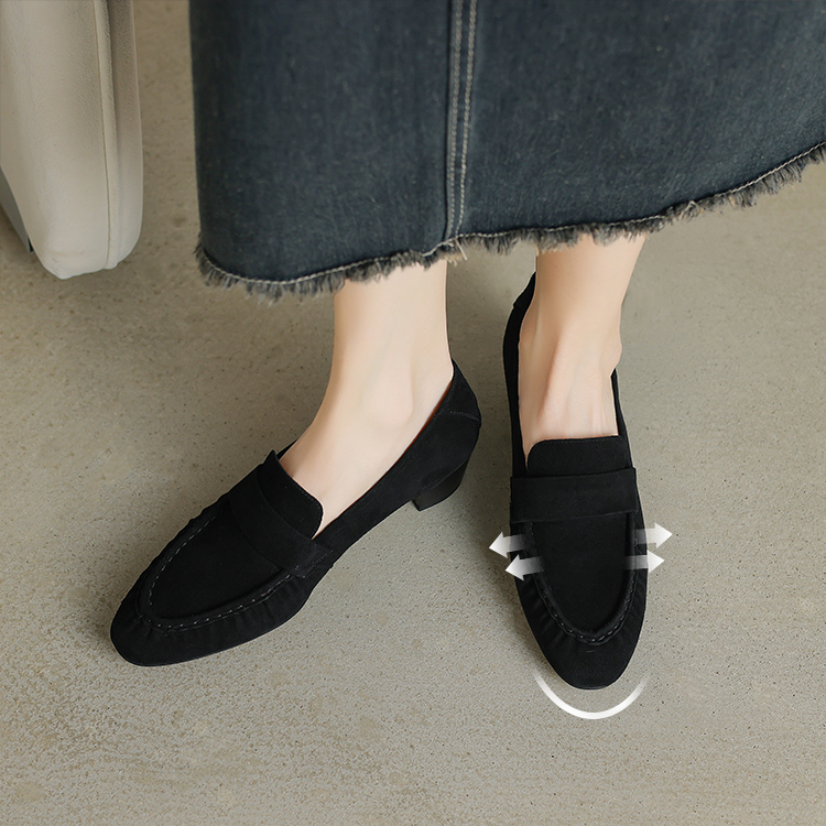 チャンキーヒール 美脚ローファー