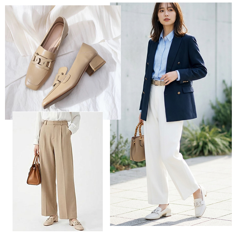 スタイルアップ！チャンキーヒール&times;スクエアトゥローファー