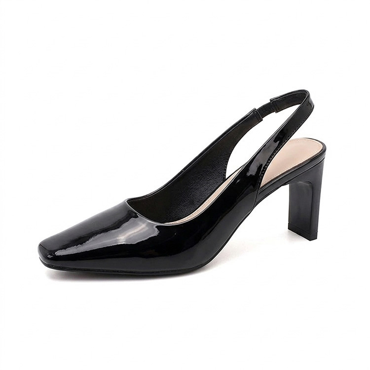 バックストラップ ハイヒールエナメルパンプス