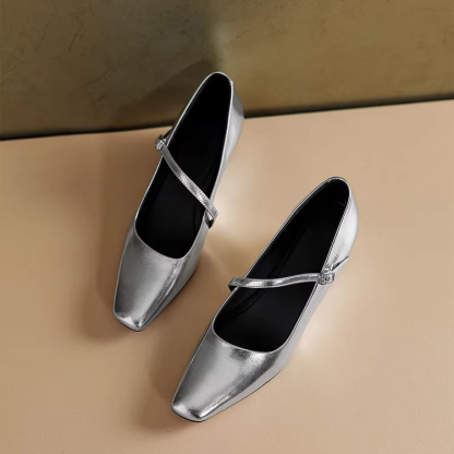 KENPOGEN メリージェーン靴 羊革パンプス 4.5cmUP ウェッジソール スクエアトゥ 柔らかい フォーマル