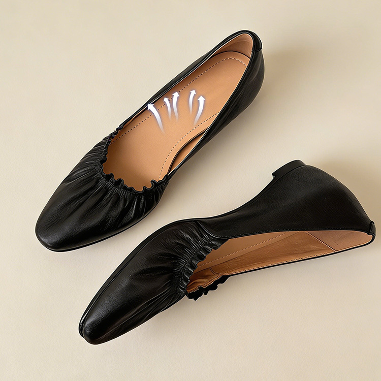 ソフトギャザー ウェッジソールパンプス