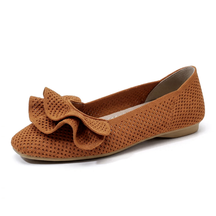 【ご自宅で洗える】KENPOGEN エアリーフリル・ニットパンプス ポインテッドトゥ 2cmヒール 歩きやすい 通気性 7色展開 通勤 旅行