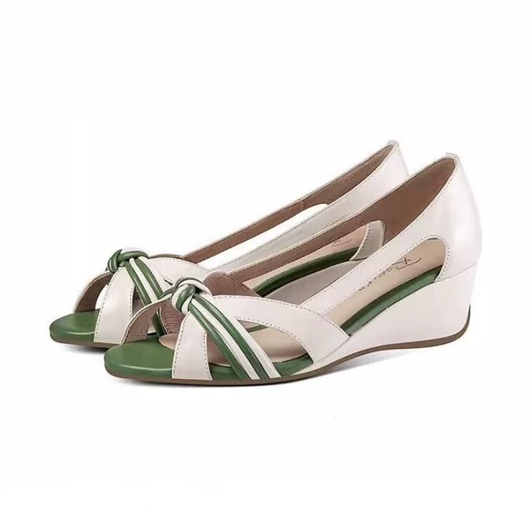 クロスストラップ ウェッジヒールサンダル