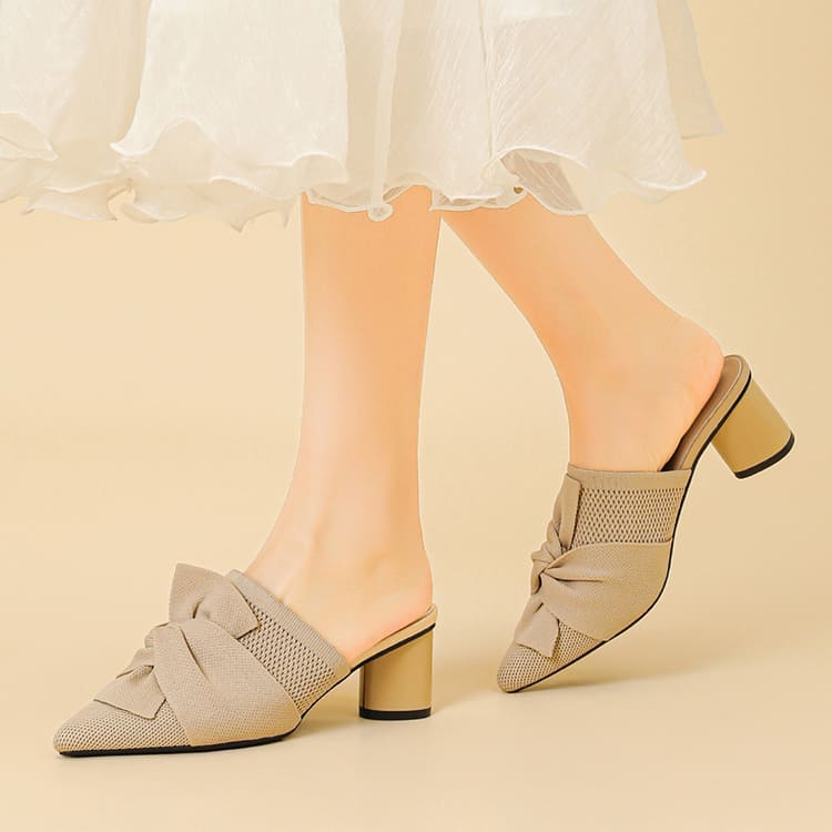 リボンモチーフ 5cm美脚ミュール